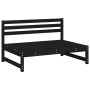 Sofá central de jardín madera maciza de pino negro 120x80 cm de , Sofás modulares de exterior - Ref: Foro24-825706, Precio: 1...
