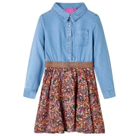 Vestido infantil de manga larga azul marino y vaquero 116 de , Vestidos de niños - Ref: Foro24-14121, Precio: 17,29 €, Descue...