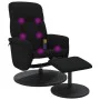 Sillón reclinable de masaje con reposapiés terciopelo negro de , Sillones - Ref: Foro24-356702, Precio: 189,84 €, Descuento: %