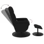 Sillón reclinable de masaje con reposapiés terciopelo negro de , Sillones - Ref: Foro24-356702, Precio: 189,84 €, Descuento: %