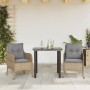 Set comedor de jardín 3 pzas con cojines ratán sintético beige en Conjuntos de jardín | Comprar online en Foru.es