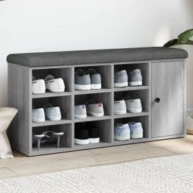 Sonoma gray engineered wood shoe bench 102x32x50 cm by , Benches for halls and storage - Ref: Foro24-835094, Price: 110,03 €,...