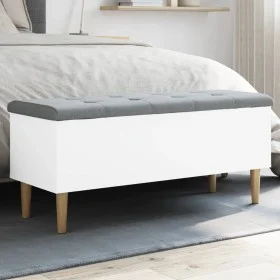 Weiße Aufbewahrungsbank aus Holzwerkstoff, 102 x 42 x 46 cm von , Bänke für Hallen und Lager - Ref: Foro24-835082, Preis: 89,...