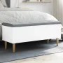 White engineered wood storage bench 102x42x46 cm by , Benches for halls and storage - Ref: Foro24-835082, Price: 89,02 €, Dis...