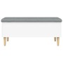 Banco con almacenaje madera de ingeniería blanco 102x42x46 cm de , Bancos para recibidores y almacenamiento - Ref: Foro24-835...