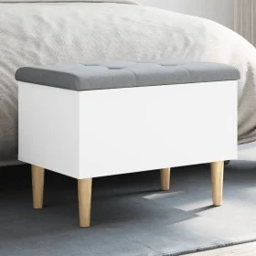 Engineered wood storage bench in white, 62x42x46 cm by , Benches for halls and storage - Ref: Foro24-835068, Price: 80,07 €, ...