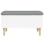 Banco con almacenaje madera de ingeniería blanco 82x42x46 cm de , Bancos para recibidores y almacenamiento - Ref: Foro24-8350...