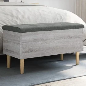 Banco con almacenaje madera ingeniería gris Sonoma 82x42x46 cm de , Bancos para recibidores y almacenamiento - Ref: Foro24-83...