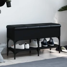 Schuhbank aus Holzwerkstoff schwarz 82x32x45 cm von , Bänke für Hallen und Lager - Ref: Foro24-835172, Preis: 66,99 €, Rabatt: %