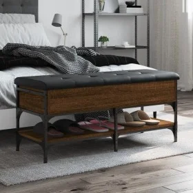 Engineered wood shoe bench in brown oak, 102x42x45 cm by , Benches for halls and storage - Ref: Foro24-835201, Price: 88,85 €...
