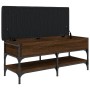 Banco zapatero madera de ingeniería marrón roble 102x42x45 cm de , Bancos para recibidores y almacenamiento - Ref: Foro24-835...