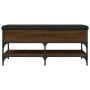 Banco zapatero madera de ingeniería marrón roble 102x42x45 cm de , Bancos para recibidores y almacenamiento - Ref: Foro24-835...