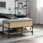 Engineered wood shoe bench in Sonoma oak, 82x42x45 cm. by , Benches for halls and storage - Ref: Foro24-835193, Price: 75,46 ...