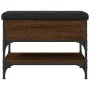 Engineered wood shoe bench in brown oak, 62x42x45 cm by , Benches for halls and storage - Ref: Foro24-835191, Price: 65,17 €,...