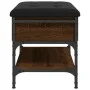 Engineered wood shoe bench in brown oak, 62x42x45 cm by , Benches for halls and storage - Ref: Foro24-835191, Price: 65,17 €,...