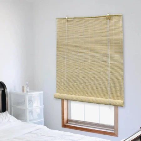 Persiana enrollable de bambú color natural 150x160 cm de vidaXL, Persianas y estores - Ref: Foro24-245816, Precio: 26,16 €, D...