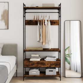 Armario cajones madera ingeniería roble ahumado 89x39x184,5 cm de , Armarios roperos - Ref: Foro24-838955, Precio: 129,59 €, ...