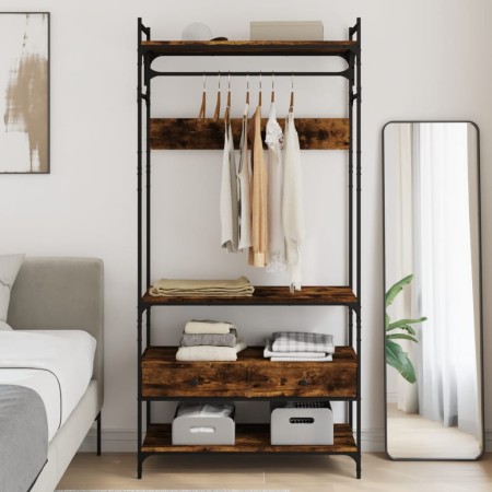 Armario cajones madera ingeniería roble ahumado 89x39x184,5 cm de , Armarios roperos - Ref: Foro24-838955, Precio: 129,59 €, ...