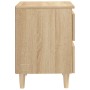 Mesitas de noche 2 uds patas de madera roble Sonoma 40x35x50 cm de vidaXL, Mesitas de noche - Ref: Foro24-805858, Precio: 80,...