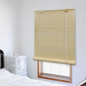Persiana enrollable de bambú color natural 80x220 cm de vidaXL, Persianas y estores - Ref: Foro24-245817, Precio: 19,81 €, De...