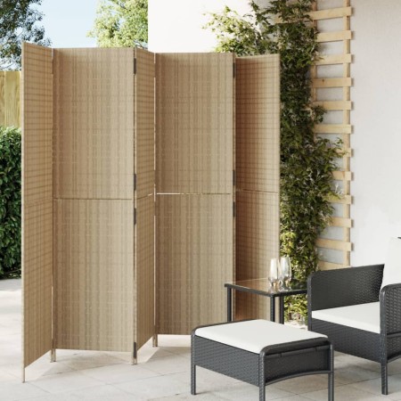 Biombo de 6 paneles ratán sintético beige de , Divisores de ambientes - Ref: Foro24-365355, Precio: 276,16 €, Descuento: %