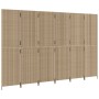 Biombo de 6 paneles ratán sintético beige de , Divisores de ambientes - Ref: Foro24-365355, Precio: 276,16 €, Descuento: %