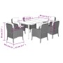 Set comedor de jardín 7 pzas con cojines ratán sintético beige en Conjuntos de jardín | Comprar online en Foru.es