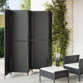 Biombo de 5 paneles ratán sintético negro by , Room dividers - Ref: Foro24-365348, Price: 202,45 €, Discount: %