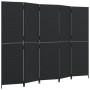 Biombo de 5 paneles ratán sintético negro de , Divisores de ambientes - Ref: Foro24-365348, Precio: 186,01 €, Descuento: %