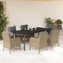 Set comedor de jardín 7 pzas con cojines ratán sintético beige en Conjuntos de jardín | Comprar online en Foru.es