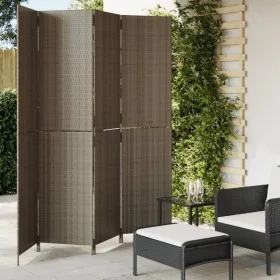 4-panel gray synthetic rattan screen by , Room dividers - Ref: Foro24-365362, Price: 175,66 €, Discount: %