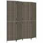 Biombo de 4 paneles ratán sintético gris de , Divisores de ambientes - Ref: Foro24-365362, Precio: 179,72 €, Descuento: %