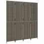 Biombo de 4 paneles ratán sintético gris de , Divisores de ambientes - Ref: Foro24-365362, Precio: 179,72 €, Descuento: %