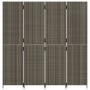 Biombo de 4 paneles ratán sintético gris de , Divisores de ambientes - Ref: Foro24-365362, Precio: 179,72 €, Descuento: %