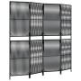Biombo de 4 paneles ratán sintético negro de , Divisores de ambientes - Ref: Foro24-365376, Precio: 124,48 €, Descuento: %