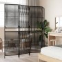 Biombo de 4 paneles ratán sintético negro de , Divisores de ambientes - Ref: Foro24-365376, Precio: 124,48 €, Descuento: %