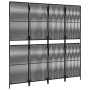 Biombo de 4 paneles ratán sintético negro de , Divisores de ambientes - Ref: Foro24-365376, Precio: 124,48 €, Descuento: %