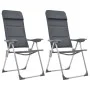 Sillas de camping de aluminio 2 unidades gris 58x69x111 cm de vidaXL, Mobiliario de camping - Ref: Foro24-44312, Precio: 167,...