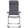 Sillas de camping de aluminio 2 unidades gris 58x69x111 cm de vidaXL, Mobiliario de camping - Ref: Foro24-44312, Precio: 159,...