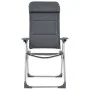 Sillas de camping de aluminio 2 unidades gris 58x69x111 cm de vidaXL, Mobiliario de camping - Ref: Foro24-44312, Precio: 167,...