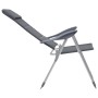 Sillas de camping de aluminio 2 unidades gris 58x69x111 cm de vidaXL, Mobiliario de camping - Ref: Foro24-44312, Precio: 159,...