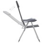 Sillas de camping de aluminio 2 unidades gris 58x69x111 cm de vidaXL, Mobiliario de camping - Ref: Foro24-44312, Precio: 159,...