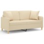 Sofá de 2 plazas con cojines tela color crema 140 cm de , Sofás - Ref: Foro24-3200911, Precio: 222,47 €, Descuento: %