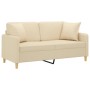 Sofá de 2 plazas con cojines tela color crema 140 cm de , Sofás - Ref: Foro24-3200911, Precio: 222,47 €, Descuento: %
