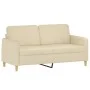 2-seater sofa with cream fabric cushions 140 cm by , Sofas - Ref: Foro24-3200911, Price: 219,00 €, Discount: %
