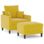 Sillón con taburete terciopelo amarillo 60 cm de , Sofás - Ref: Foro24-3201103, Precio: 192,34 €, Descuento: %