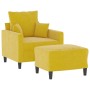 Sillón con taburete terciopelo amarillo 60 cm de , Sofás - Ref: Foro24-3201103, Precio: 192,34 €, Descuento: %