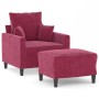 Sillón con taburete terciopelo rojo tinto 60 cm de , Sofás - Ref: Foro24-3201101, Precio: 179,65 €, Descuento: %