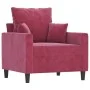 Sillón con taburete terciopelo rojo tinto 60 cm de , Sofás - Ref: Foro24-3201101, Precio: 155,85 €, Descuento: %
