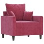 Sillón con taburete terciopelo rojo tinto 60 cm de , Sofás - Ref: Foro24-3201101, Precio: 179,65 €, Descuento: %